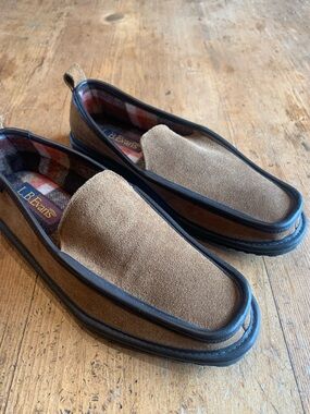 L.B. Evans Men's Brown Suede Slip-On Loafers with Black Trim
